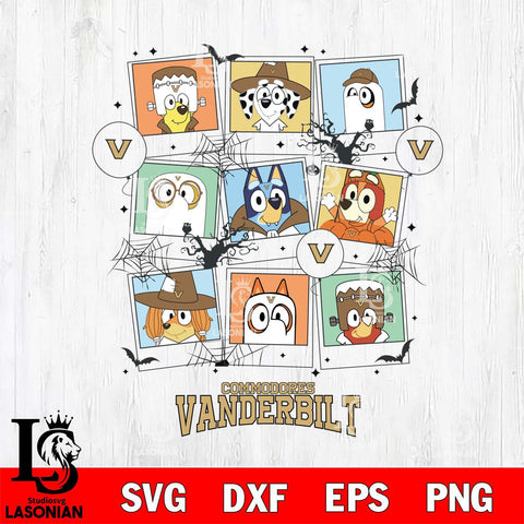 Vanderbilt Commodores Bluey Halloween Sport Svg Eps Dxf Png File, Digital Download, Instant Download