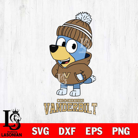 Vanderbilt Commodores Bluey Hoodie Sport Svg Eps Dxf Png File, Digital Download ,Instant Download, Cricut File