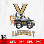 Vanderbilt Commodores Bluey friends car Svg Eps Dxf Png File, NCAA svg, Digital Download, Instant Download