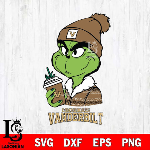 Vanderbilt Commodores Boujee Grinch Christmas Cut Files Cricut, Svg Dxf Eps Png file, Digital download , Silhouette