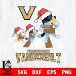 Vanderbilt Commodores Christmas Family Bluey Walking Cut Files,Bluey Cricut,Christmas Svg , Bluey svg , Digital Download, dxf eps png pdf file