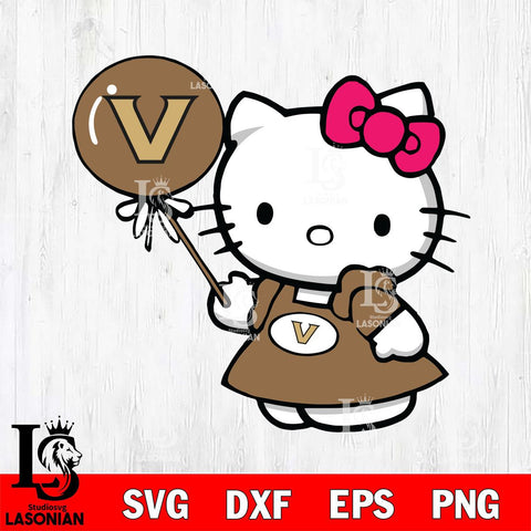 Vanderbilt Commodores Cute Hello Kitty 2 Svg Eps Dxf Png File, Digital Download, Instant Download