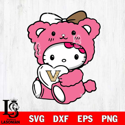 Vanderbilt Commodores Cute Hello Kitty 3 Svg Eps Dxf Png File, Digital Download, Instant Download