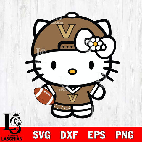 Vanderbilt Commodores Cute Hello Kitty Football 10 Svg Eps Dxf Png File, NCAA svg, Digital Download, Instant Download