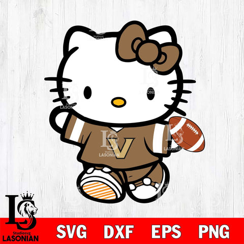 Vanderbilt Commodores Cute Hello Kitty Football 7 Svg Eps Dxf Png File, NCAA svg, Digital Download, Instant Download