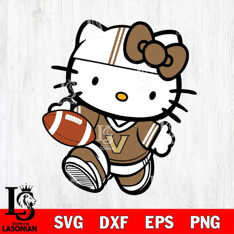 Vanderbilt Commodores Cute Hello Kitty Football 9 Svg Eps Dxf Png File, NCAA svg, Digital Download, Instant Download