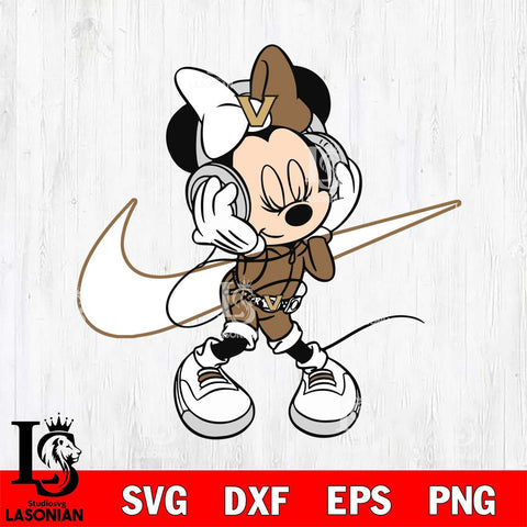 Vanderbilt Commodores Cute Minnie Mouse Dancing Svg Eps Dxf Png File, NCAA svg, Digital Download, Instant Download