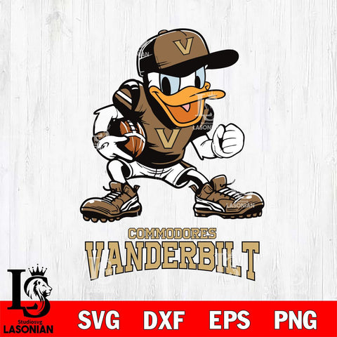 Vanderbilt Commodores Donal Duck Disney, Svg Eps Dxf Png File, Digital Download