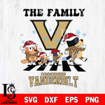 Vanderbilt Commodores Family Bluey Christmas Svg Eps Dxf Png File, Digital Download