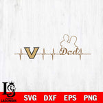 Vanderbilt Commodores Father Heart Beat Svg Eps Dxf Png File, Digital Download, Instant Download