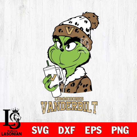 Vanderbilt Commodores Grinch Bougie Leopard Svg Eps Dxf Png File, Digital Download, Instant Download