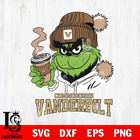 Vanderbilt Commodores Grinch Cofffe Hoodie Cut Files Cricut, Svg Dxf Eps Png file, Digital download , Silhouette