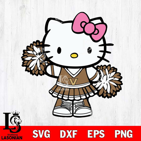 Vanderbilt Commodores Hello Kitty Cheerleader 11 Svg Eps Dxf Png File, Digital Download, Instant Download