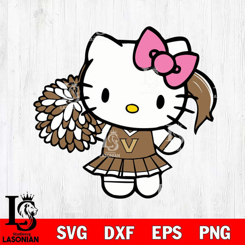 Vanderbilt Commodores Hello Kitty Cheerleader 12 Svg Eps Dxf Png File, Digital Download, Instant Download