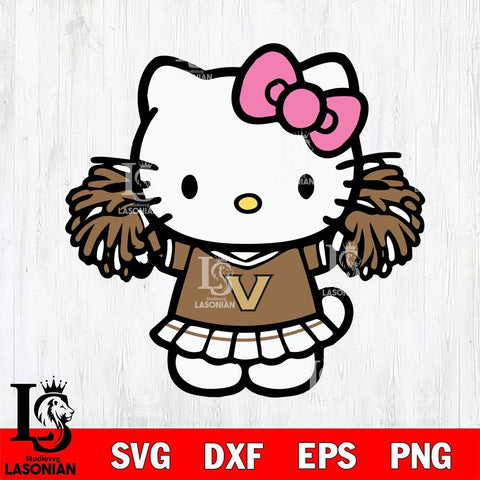 Vanderbilt Commodores Hello Kitty Cheerleader 3 Svg Eps Dxf Png File, Digital Download, Instant Download