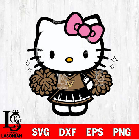 Vanderbilt Commodores Hello Kitty Cheerleader Svg Eps Dxf Png File, Digital Download, Instant Download