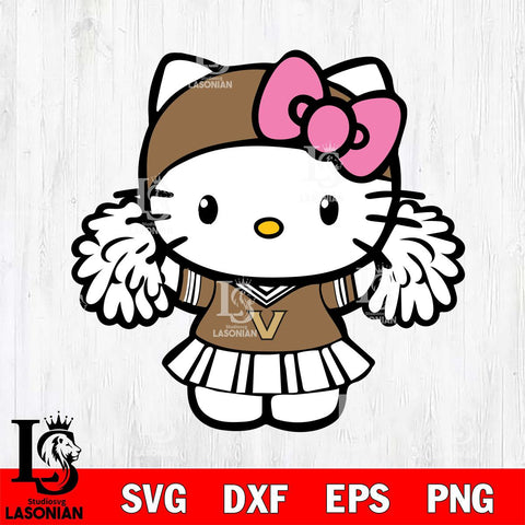 Vanderbilt Commodores Hello Kitty Cheerleader 5 Svg Eps Dxf Png File, Digital Download, Instant Download