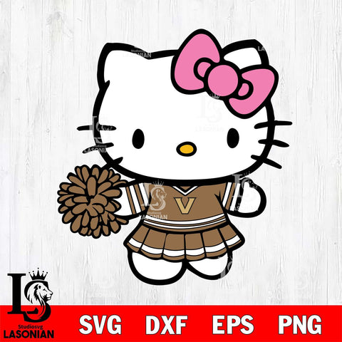 Vanderbilt Commodores Hello Kitty Cheerleader 8 Svg Eps Dxf Png File, Digital Download, Instant Download