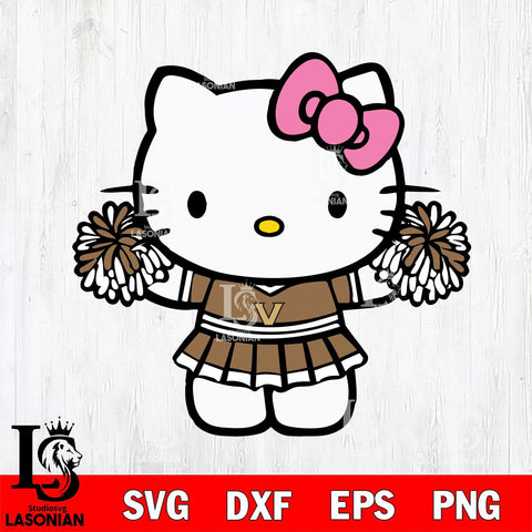 Vanderbilt Commodores Hello Kitty Cheerleader 9 Svg Eps Dxf Png File, Digital Download, Instant Download