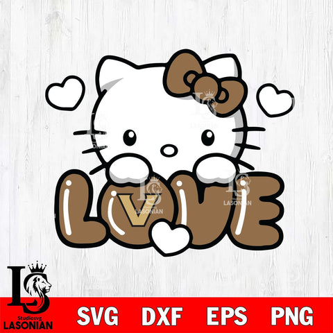 Vanderbilt Commodores Hello Kitty Love Svg Eps Dxf Png File, Digital Download, Instant Download