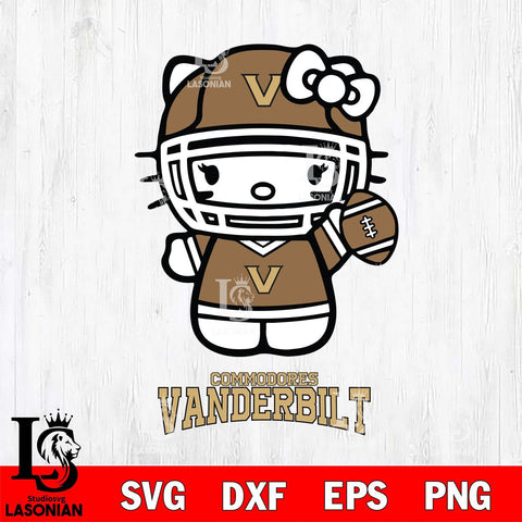 Vanderbilt Commodores Hello Kitty NCAA 1 Svg Eps Dxf Png File, Digital Download, Instant Download