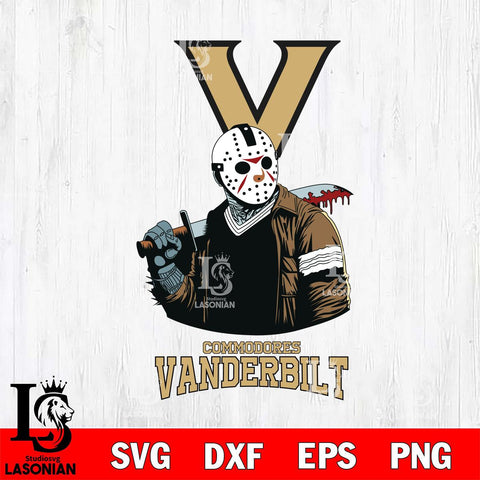 Vanderbilt Commodores Jason Voorhees 10 Svg Eps Dxf Png File, Digital Download