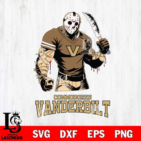 Vanderbilt Commodores Jason Voorhees Svg Eps Dxf Png File, Digital Download