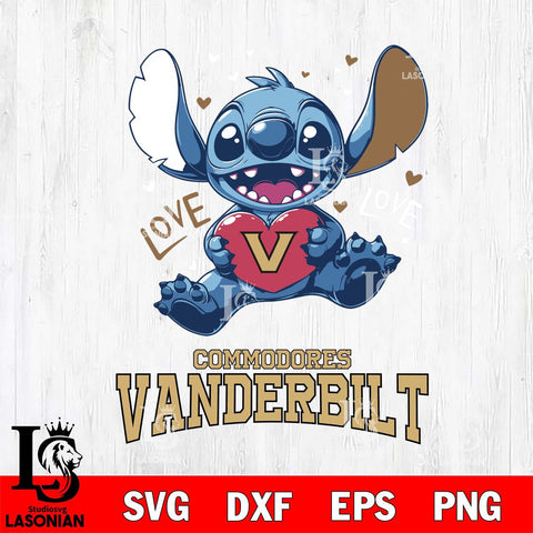 Vanderbilt Commodores Love Stitch, Svg Eps Dxf Png File, Digital Download