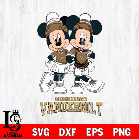 Vanderbilt Commodores Mickey And Minnie Mouse Football Svg Eps Dxf Png File, NCAA svg , File Cut , Digital Download , Instant Download, Cut Svg Files