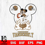 Vanderbilt Commodores Mickey Heart Rugby Svg Eps Dxf Png File, Digital Download ,Instant Download, Cricut File