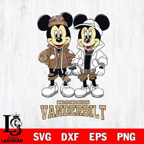 Vanderbilt Commodores Mickey Minnie Mouse Football Svg Eps Dxf Png File, NCAA svg , File Cut , Digital Download , Instant Download, Cut Svg Files