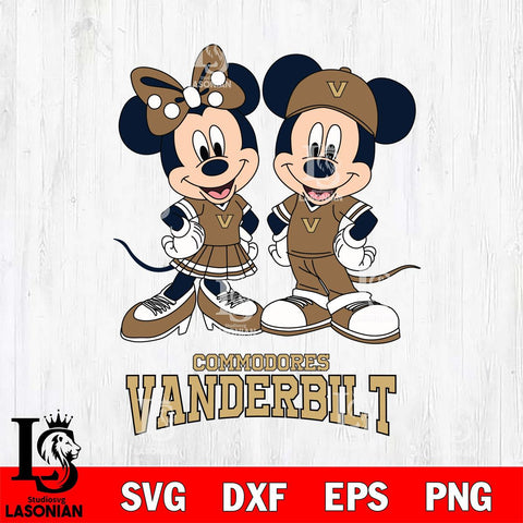 Vanderbilt Commodores Mickey Minnie Mouse rugby ball Svg Eps Dxf Png File, NCAA svg , File Cut , Digital Download , Instant Download, Cut Svg Files