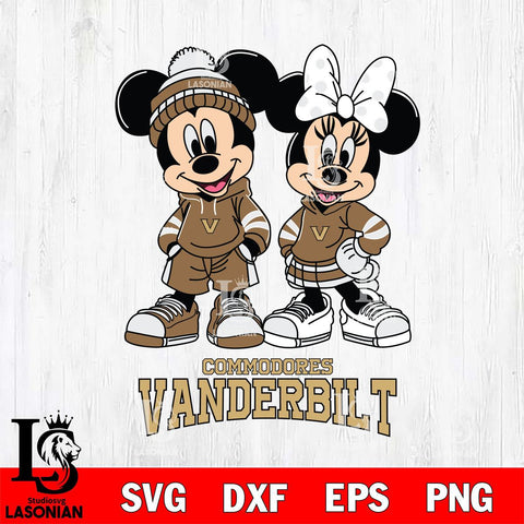 Vanderbilt Commodores Mickey Minnie Rugby Hoodie Svg Eps Dxf Png File, NCAA svg , File Cut , Digital Download , Instant Download, Cut Svg Files