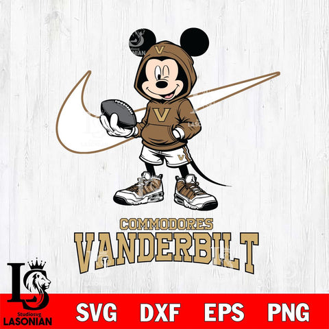 Vanderbilt Commodores Mikey Mouse Disney NIKE, Svg Eps Dxf Png File, Digital Download