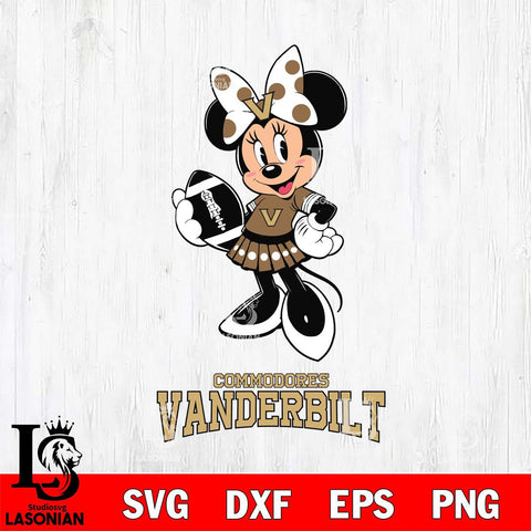 Vanderbilt Commodores Minnie Mouse, Svg Eps Dxf Png File, Digital Download