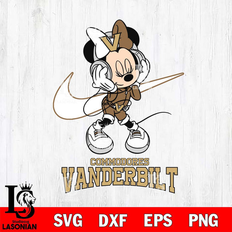 Vanderbilt Commodores Minnie Mouse Dancing NIKE, Svg Eps Dxf Png File, Digital Download