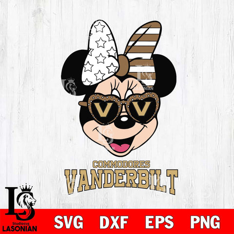 Vanderbilt Commodores Minnie Mouse Love 2, Svg Eps Dxf Png File, Digital Download