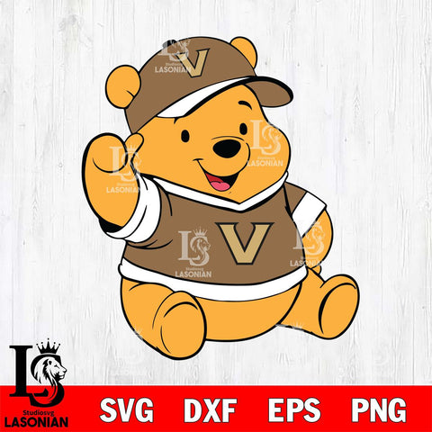 Vanderbilt Commodores Pooh Bear Svg Eps Dxf Png File, NCAA svg, Digital Download, Instant Download