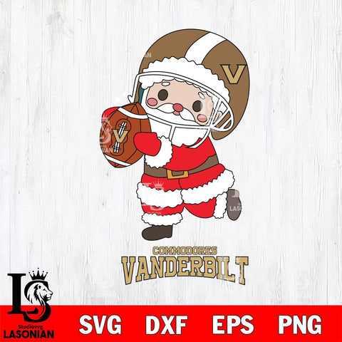 Vanderbilt Commodores Santa Claus Cute Svg dxf eps png pdf file,NCAA svg,Digital Download,Cricut file