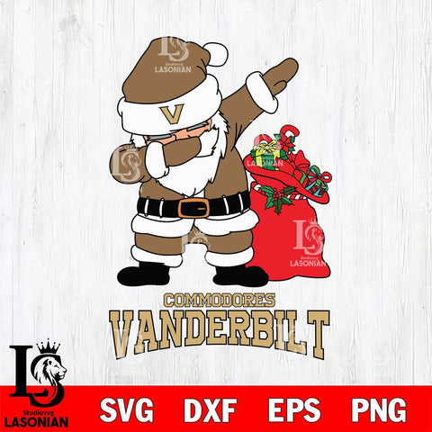 Vanderbilt Commodores Santa Dabbing Christmas Svg dxf eps png pdf file,NCAA svg,Digital Download,Cricut file