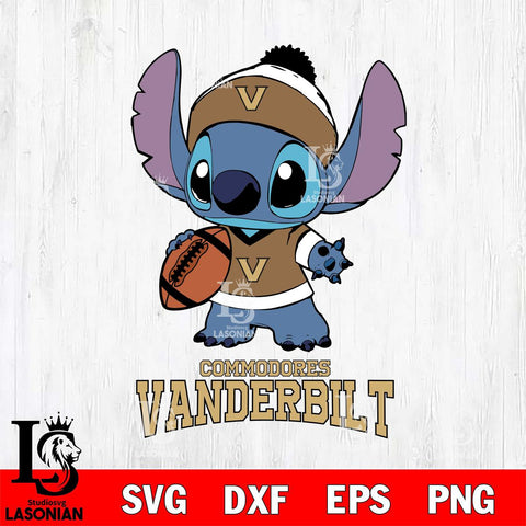 Vanderbilt Commodores Stitch Disney, Svg Eps Dxf Png File, Digital Download