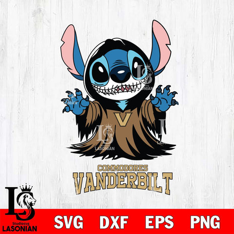 Vanderbilt Commodores Stitch Ghost Svg Eps Dxf Png File, NCAA svg, Digital Download, Instant Download