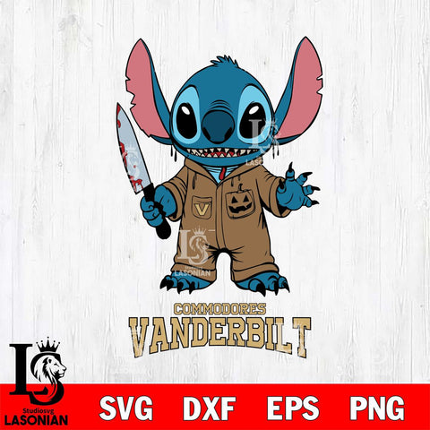 Vanderbilt Commodores Stitch Horror 2 Svg Eps Dxf Png File, NCAA svg, Digital Download, Instant Download