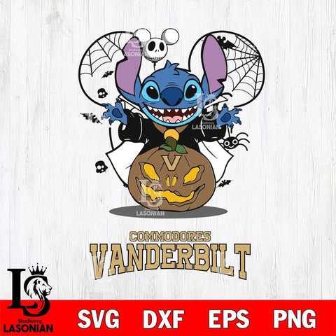 Vanderbilt Commodores Stitch Horror Halloween Svg Eps Dxf Png File, Digital Download, Instant Download