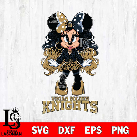 Vegas Golden Knights Beauty Minnie Mouse Svg Eps Dxf Png File, Digital Download, Instant Download