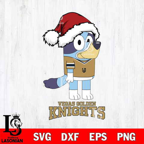 Vegas Golden Knights Christmas Bluey Hat Svg, Christmas Svg , NHL svg , Digital Download, dxf eps png pdf file