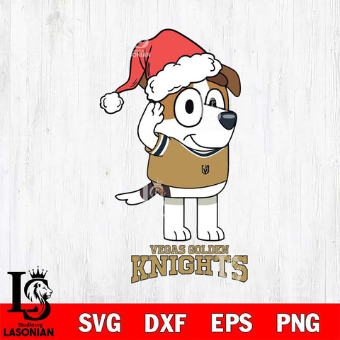 Vegas Golden Knights Christmas Bluey Jack Sport Svg, Christmas Svg , NHL svg , Digital Download, dxf eps png pdf file