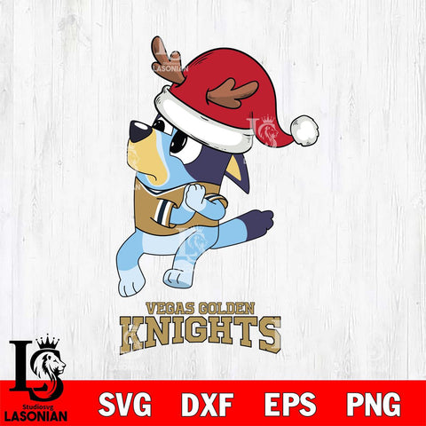 Vegas Golden Knights Christmas Bluey Santa Claus Svg, Christmas Svg , NHL svg , Digital Download, dxf eps png pdf file