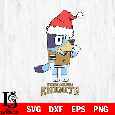 Vegas Golden Knights Christmas Bluey Say Hi Svg, Christmas Svg , NHL svg , Digital Download, dxf eps png pdf file