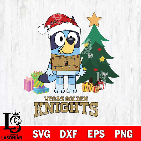 Vegas Golden Knights Christmas Bluey Tree Sport Svg, Christmas Svg , NHL svg , Digital Download, dxf eps png pdf file